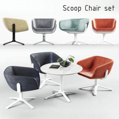 现代皮革休闲桌椅组合